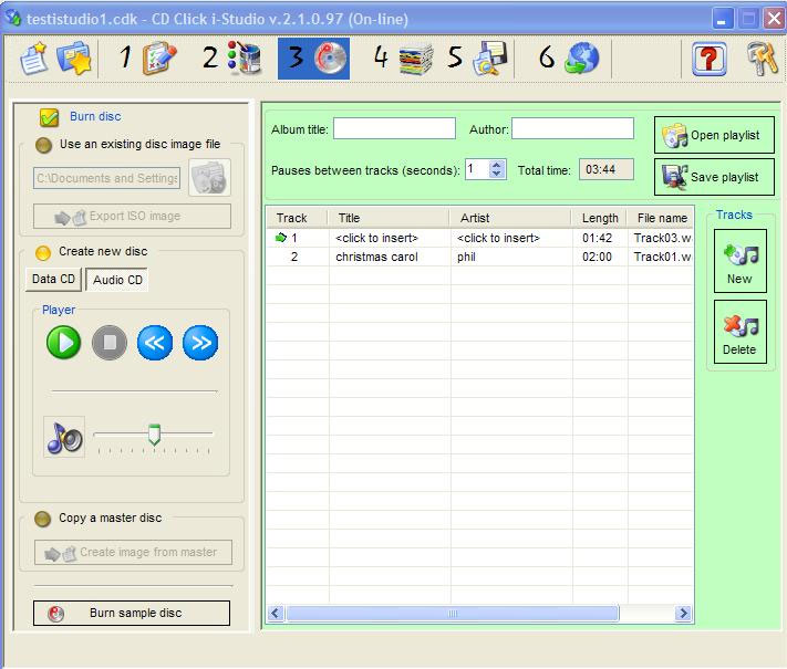 Create an audio cd